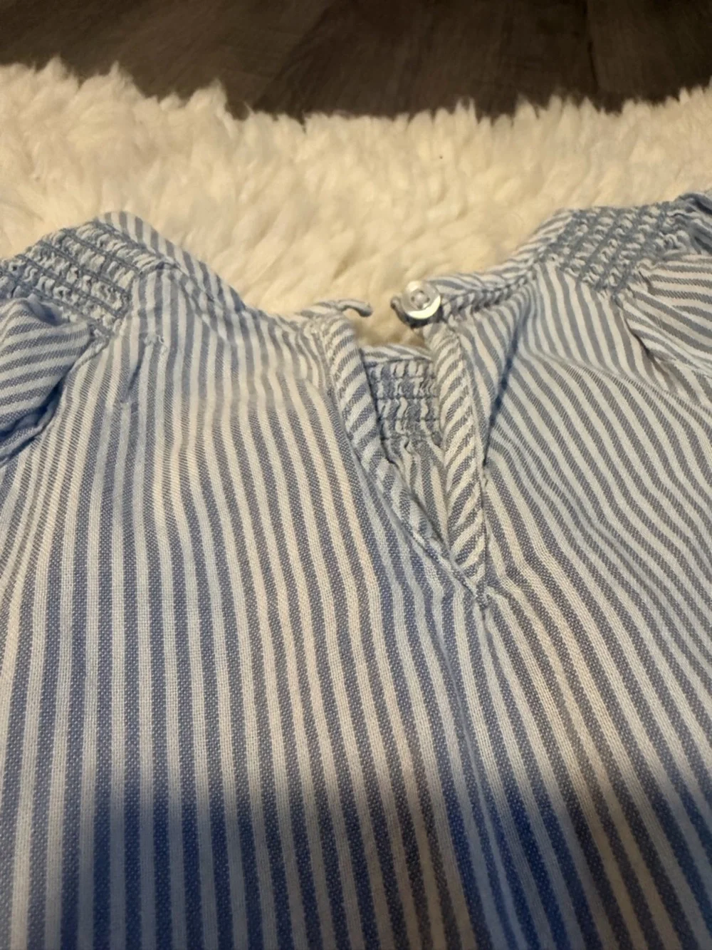 OshKosh B'gosh Blue Striped Top with Denim Waistband